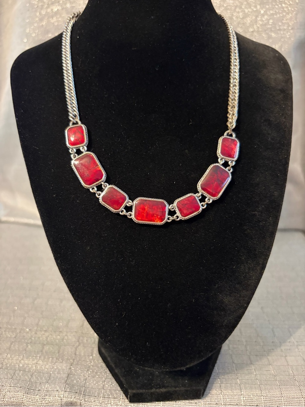 Red Statement Stone Necklace - Women Jewelry